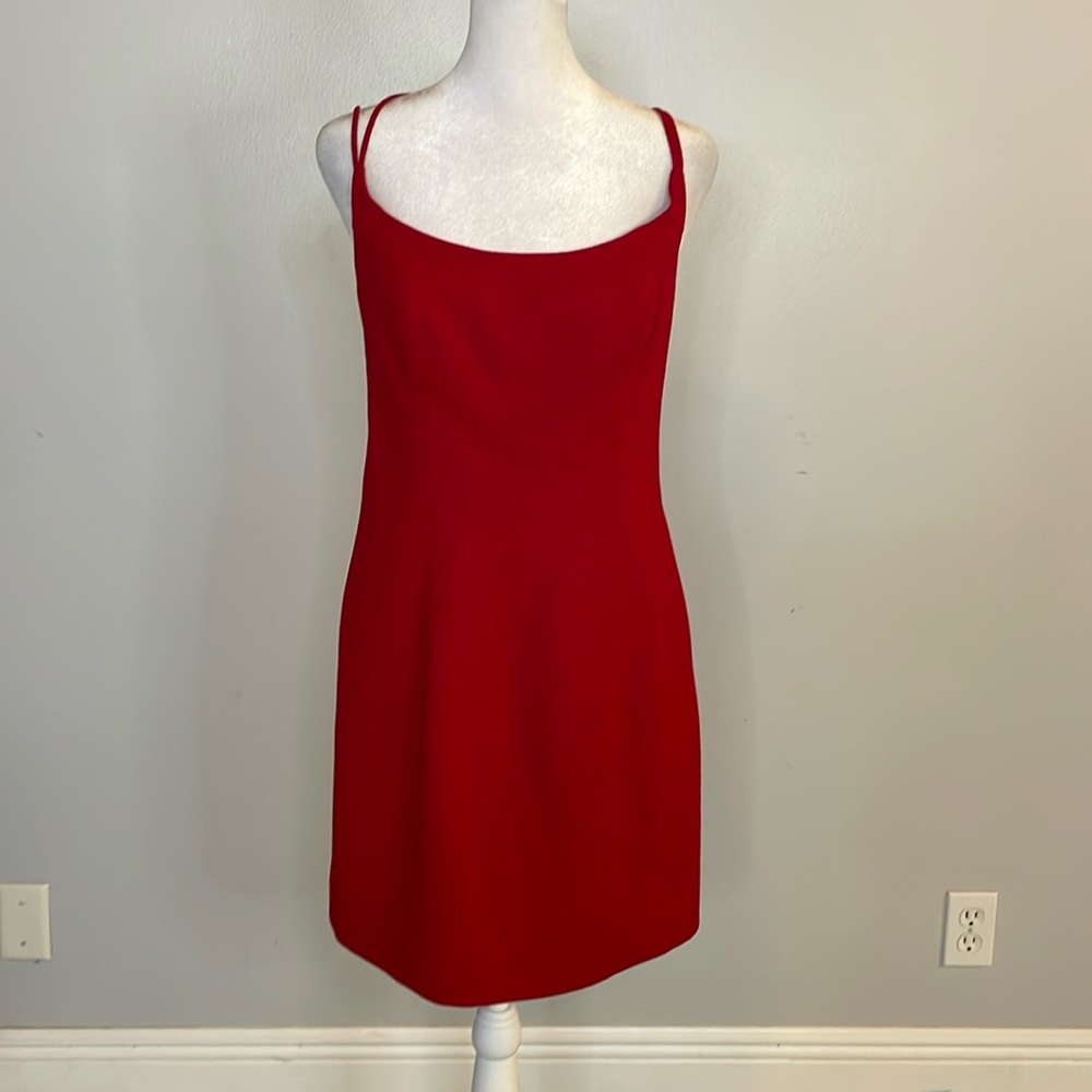[TEMPO PARIS] Red Sparkle Cut Out Mini Dress - Size 8